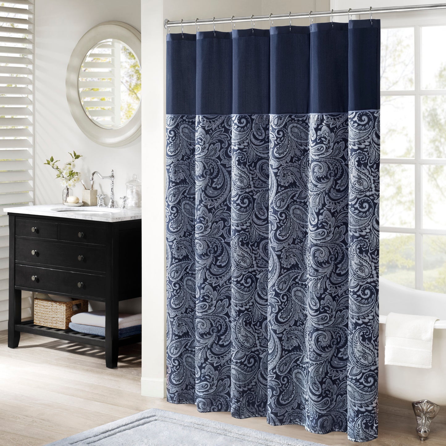 Madison Park Jacquard Shower Curtain