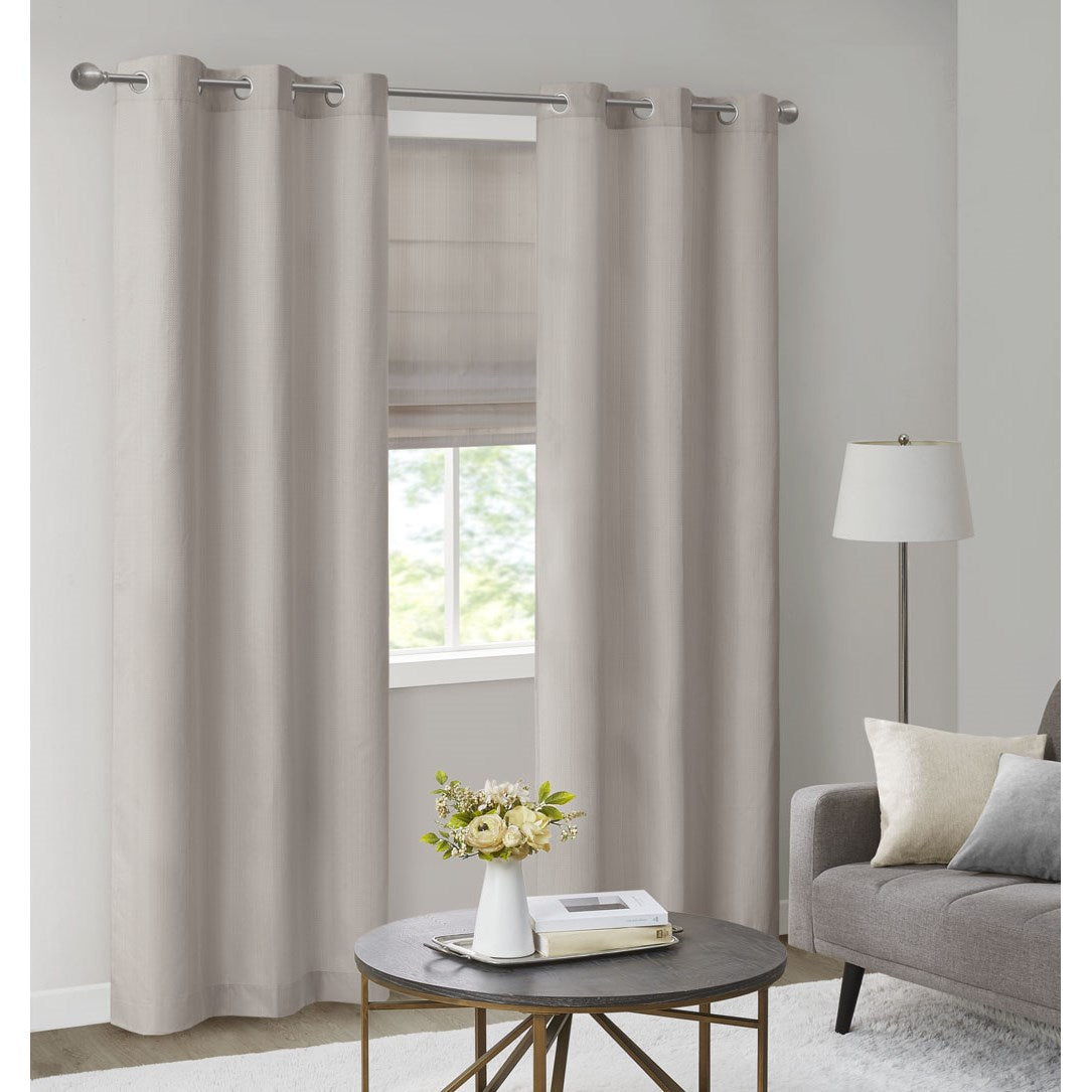 Madison Park Basketweave Room Darkening Curtain Panel Pair