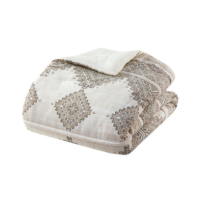 Madison Park 4 Piece Printed Duvet Cover Set with Throw Pillow
