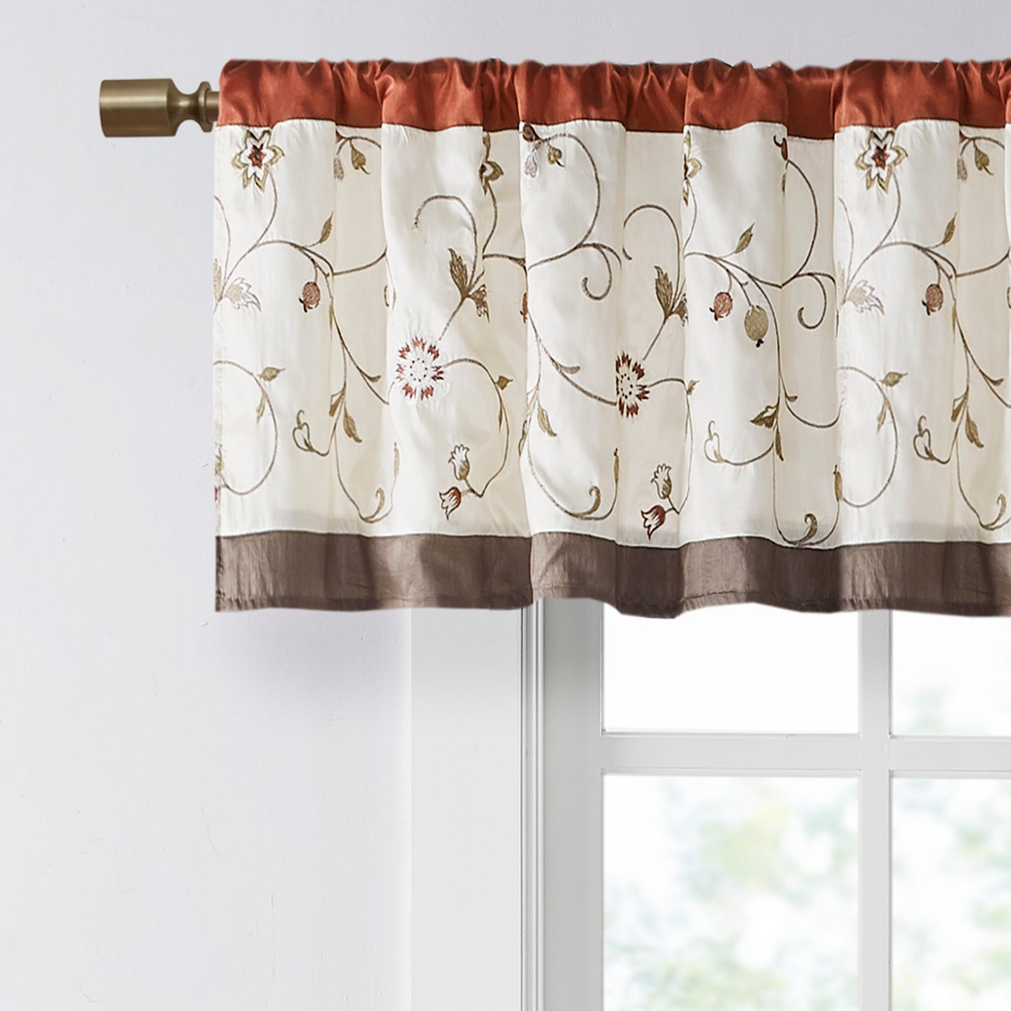 Madison Park Embroidered Window Valance