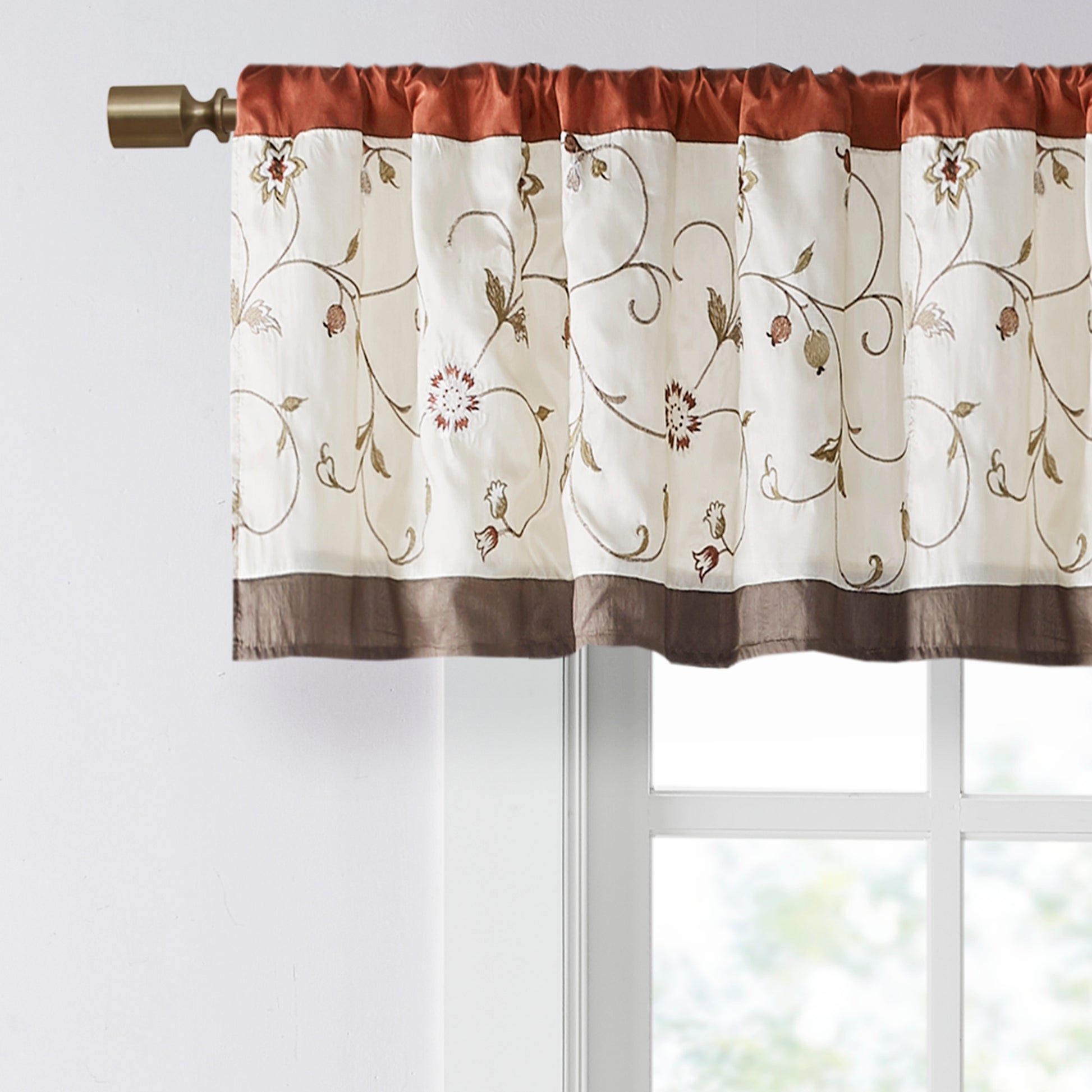 Madison Park Embroidered Window Valance