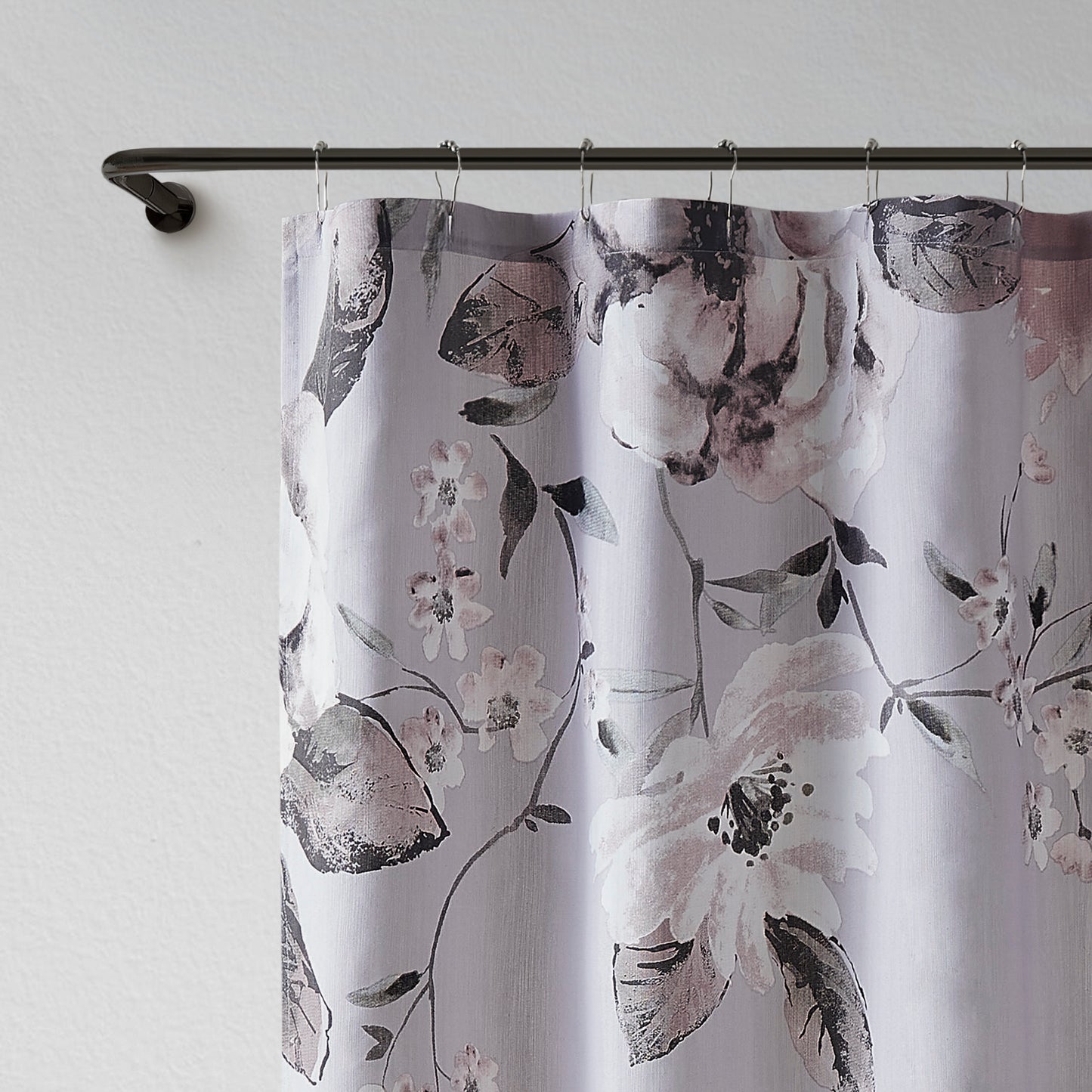 Madison Park Floral Printed Cotton Shower Curtain