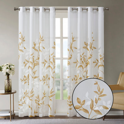 Madison Park Burnout Printed Curtain Panel