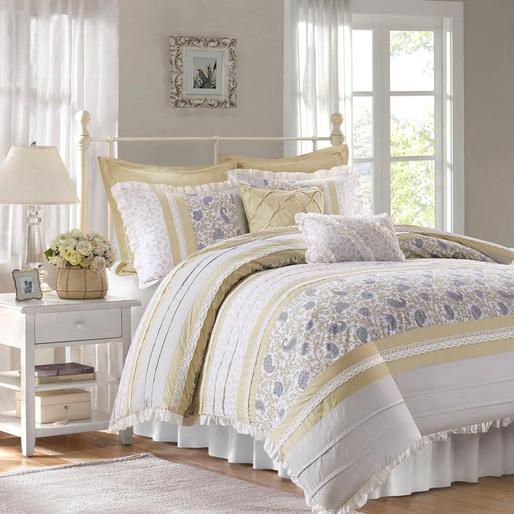 Madison Park 9 Piece Cotton Percale Comforter Set