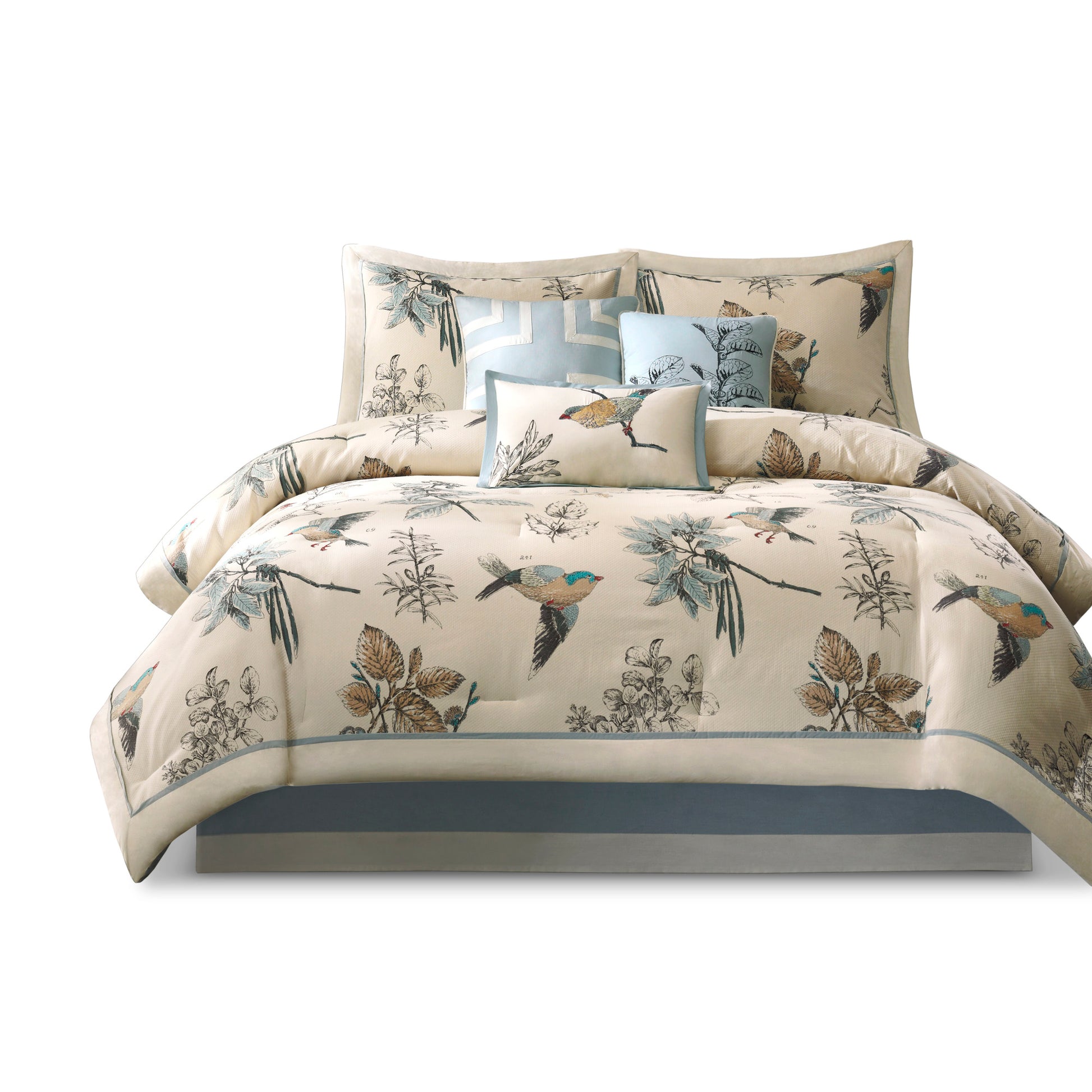 Madison Park 7 Piece Printed Cotton Twill Comforter Set