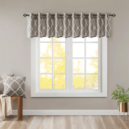 Madison Park Fretwork Print Grommet Top Window Valance