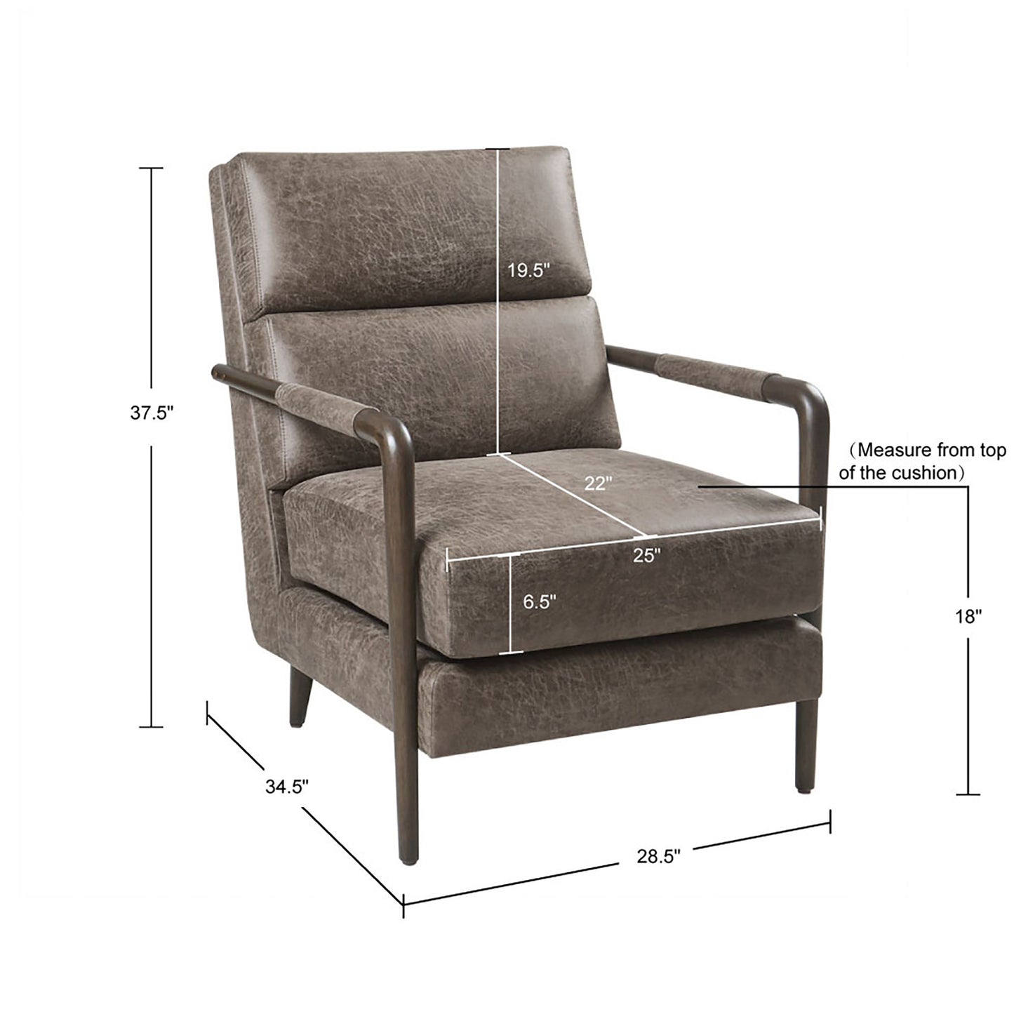 Madison Park Faux Leather Channel Accent Armchair