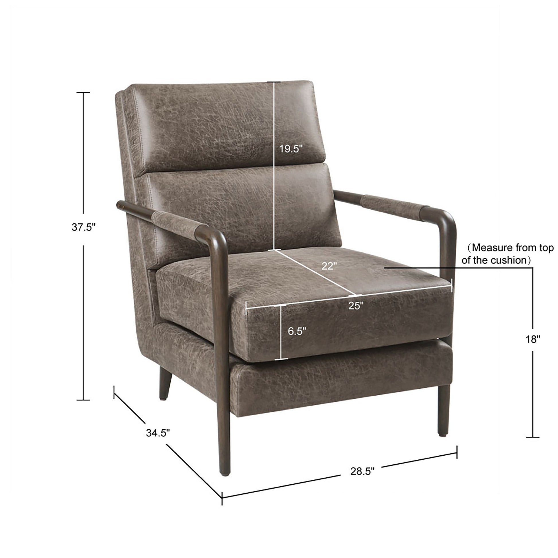 Madison Park Faux Leather Channel Accent Armchair