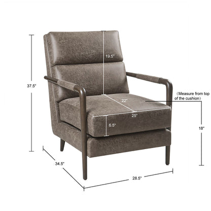 Madison Park Faux Leather Channel Accent Armchair