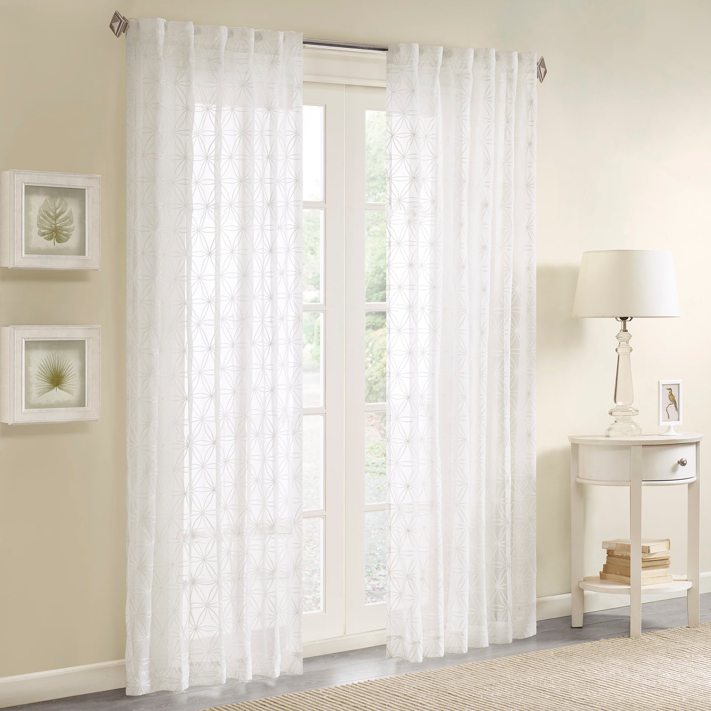 Madison Park Sheer Embroidered Window Valance