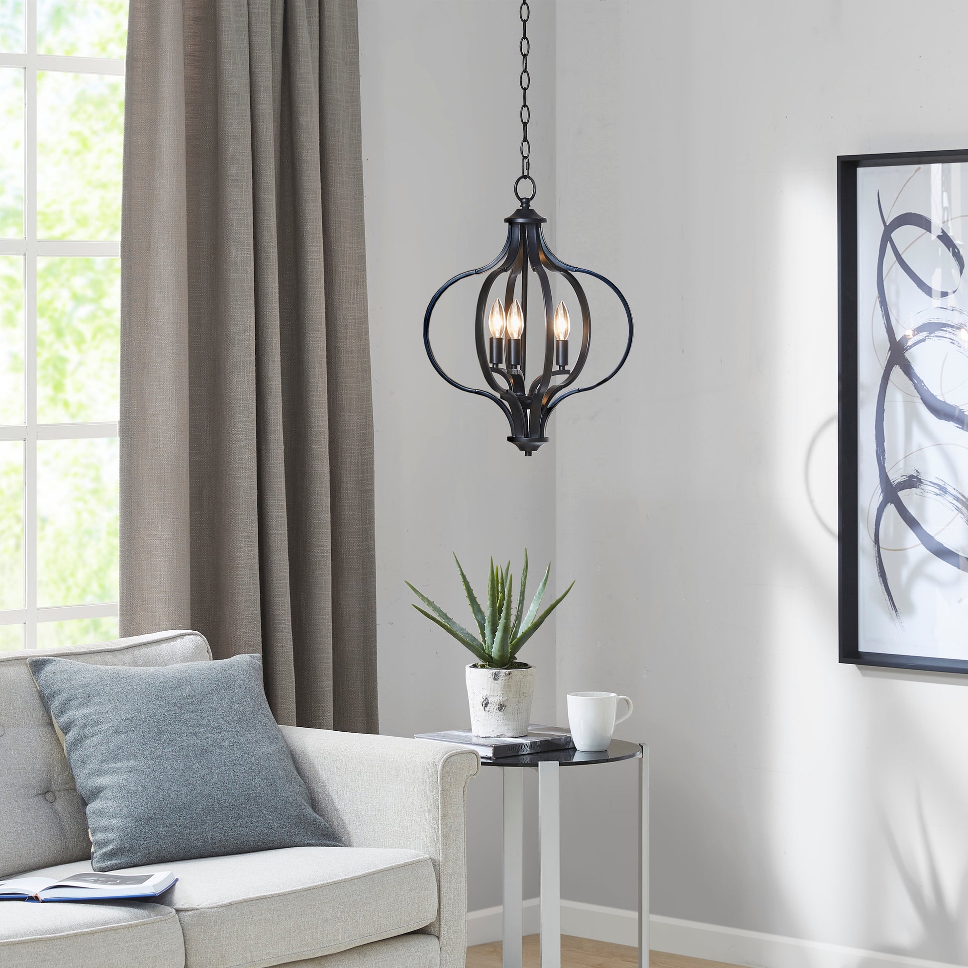 Hampton Hill 3-Light Metal Chandelier with Adjustable Chain