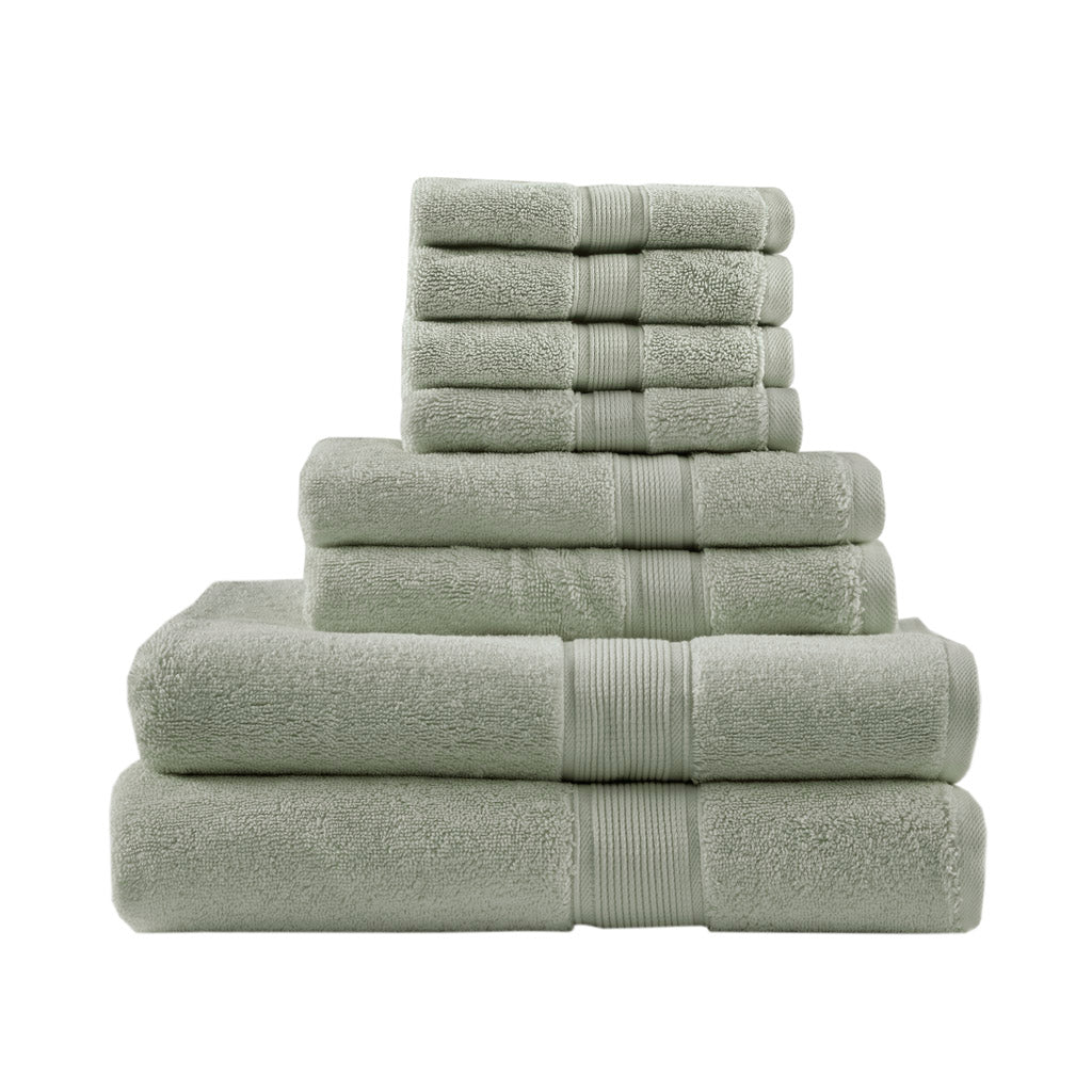 Madison Park Signature 100% Cotton 8 Piece Antimicrobial Towel Set