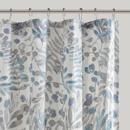Madison Park Printed Seersucker Shower Curtain