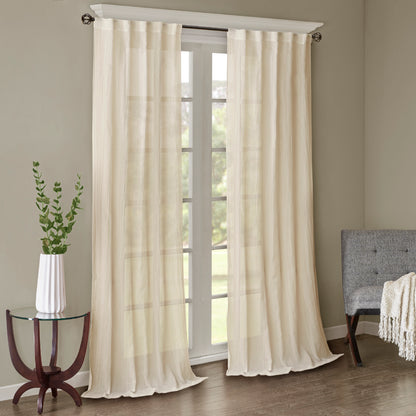Madison Park Solid Crushed Curtain Panel Pair