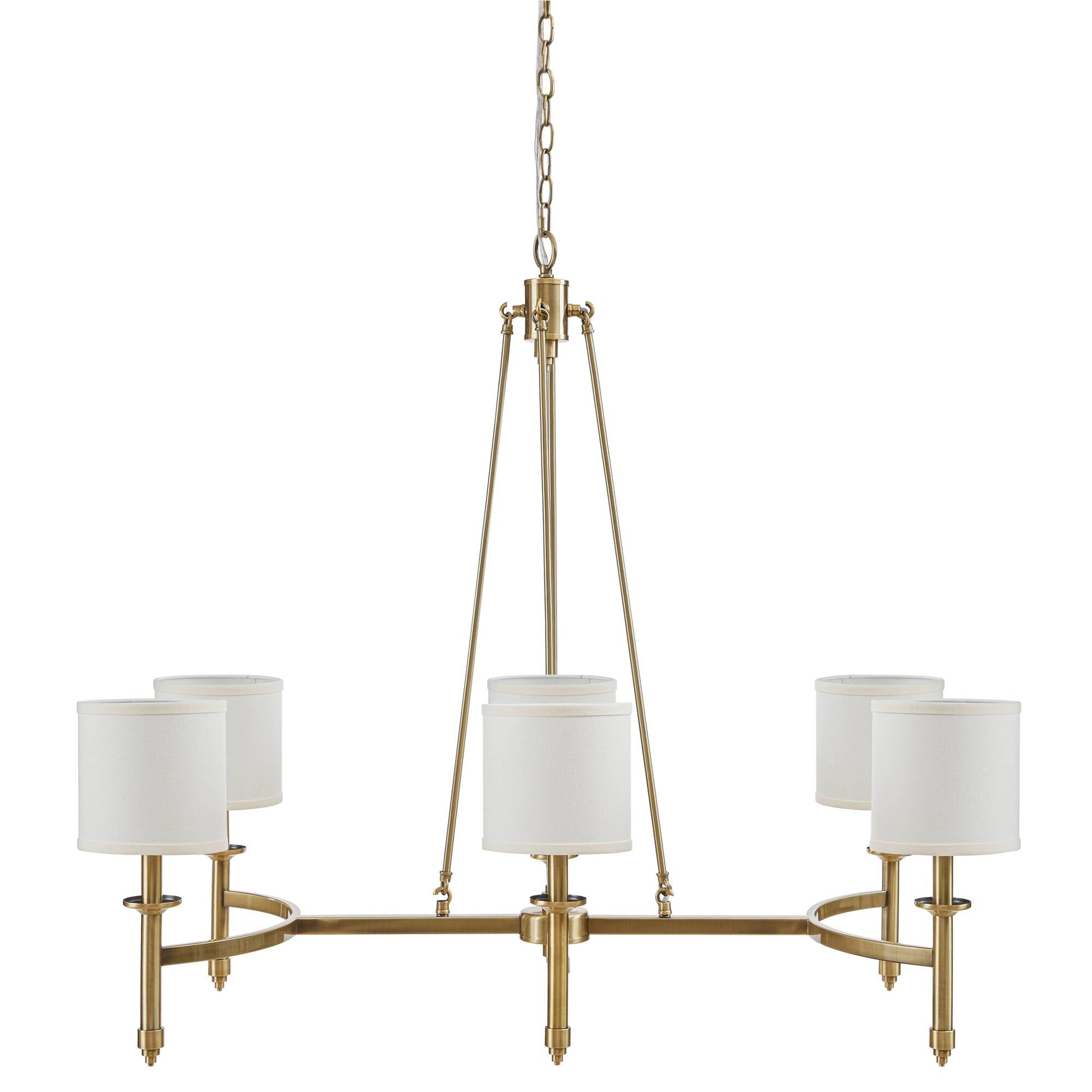 Hampton Hill 6-light Chandelier with Fabric Drum Shades