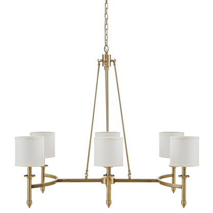 Hampton Hill 6-light Chandelier with Fabric Drum Shades
