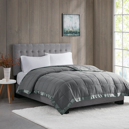 Madison Park Lightweight Down Alternative Blanket with Satin Trim