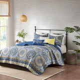Tangiers 6-Piece Reversible Quilt Set with Throw Pillows