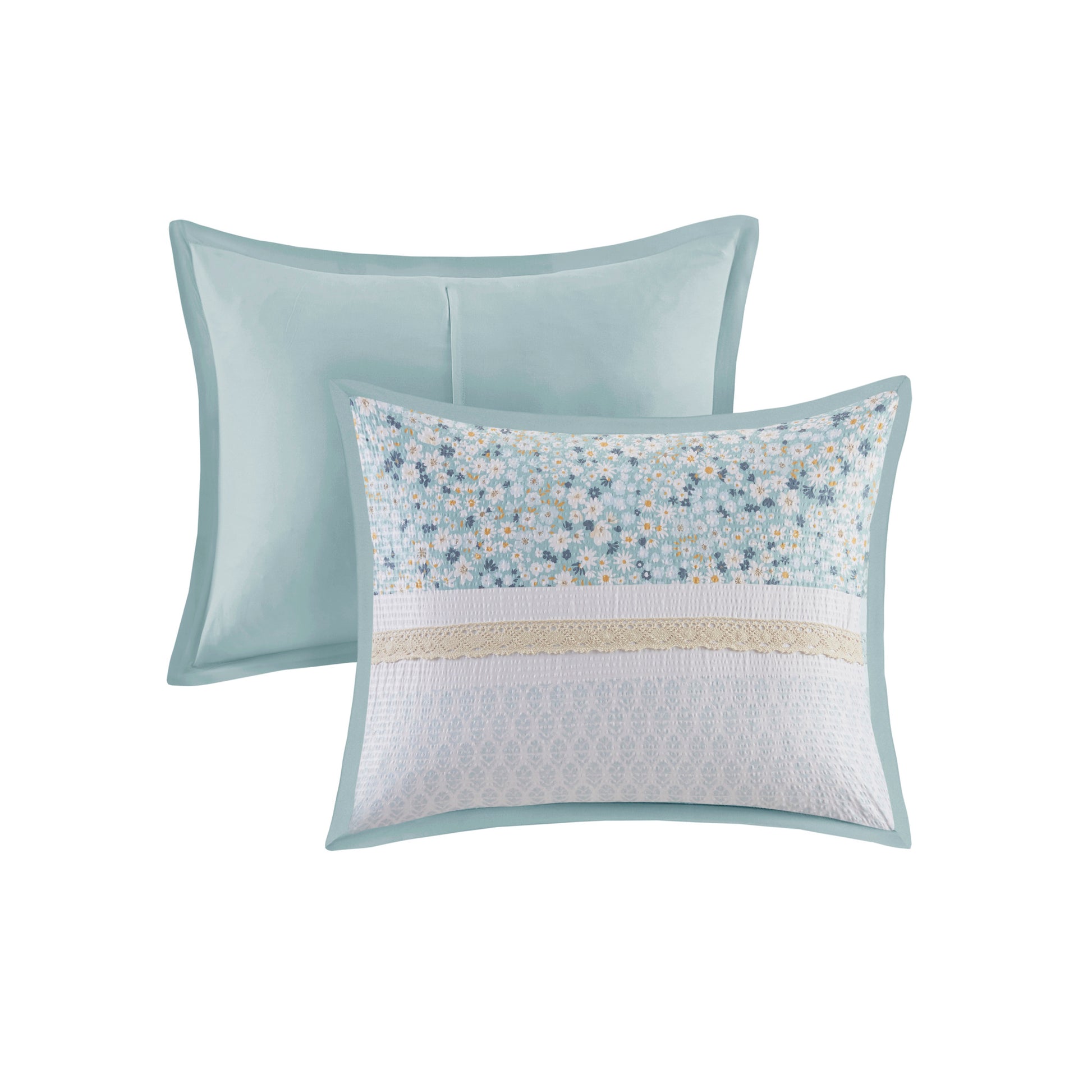 Madison Park 5 Piece Seersucker Comforter Set with Throw Pillows