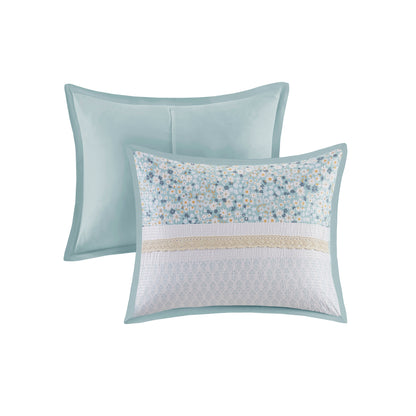 Madison Park 5 Piece Seersucker Comforter Set with Throw Pillows