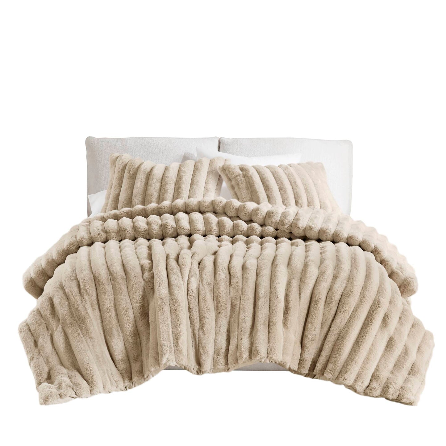 Madison Park Ultrasoft Faux Fur Ribbed Comforter Set