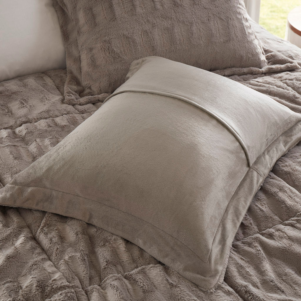 Madison Park Solid Faux Fur Comforter Mini Set