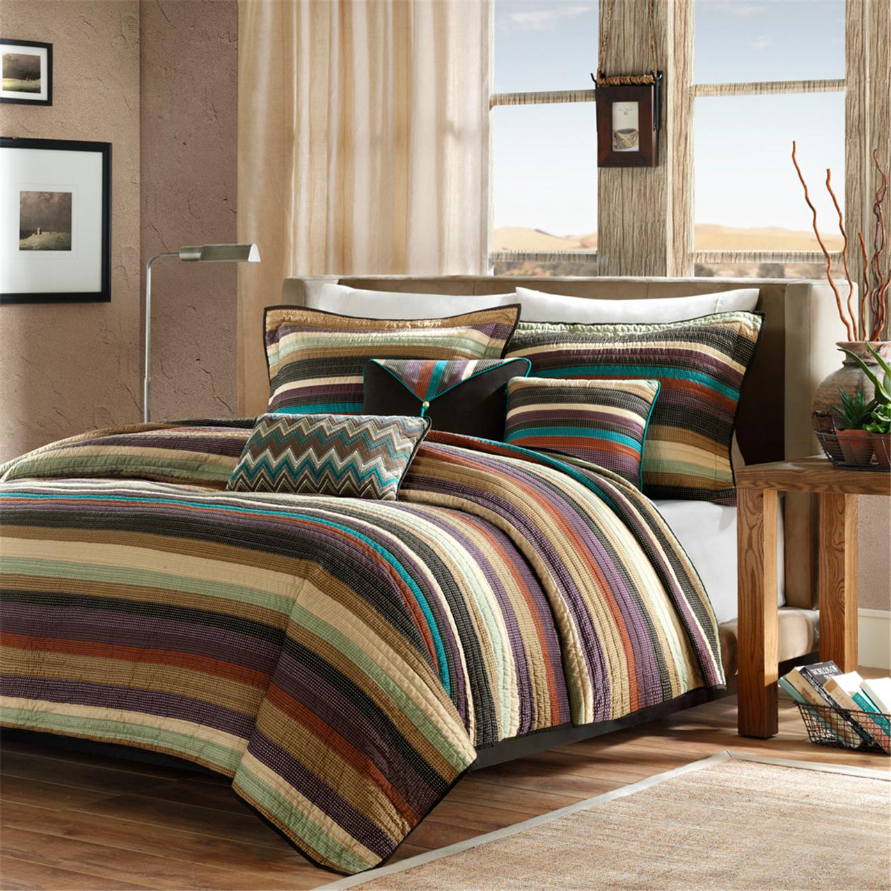 Madison Park Reversible Quilt Set with Throw Pillows