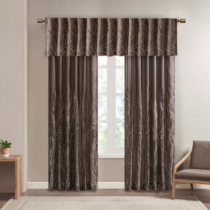 Madison Park Faux Silk Embroidered Window Valance