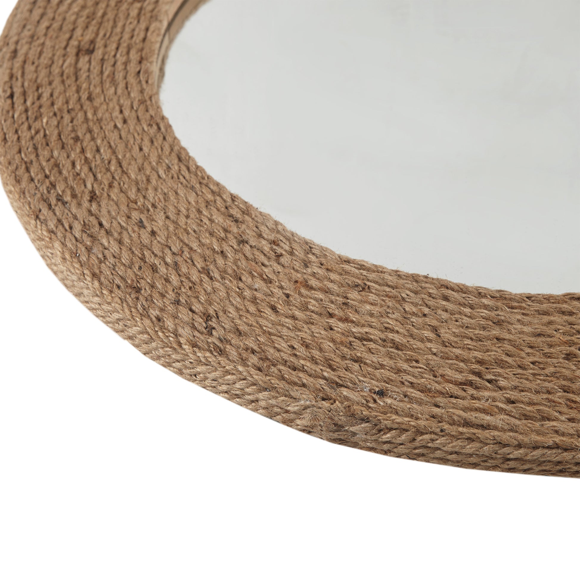 Madison Park Natural Jute Rope Round Wall Mirror 26"