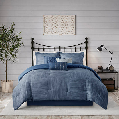 Madison Park 7 Piece Printed Seersucker Comforter Set