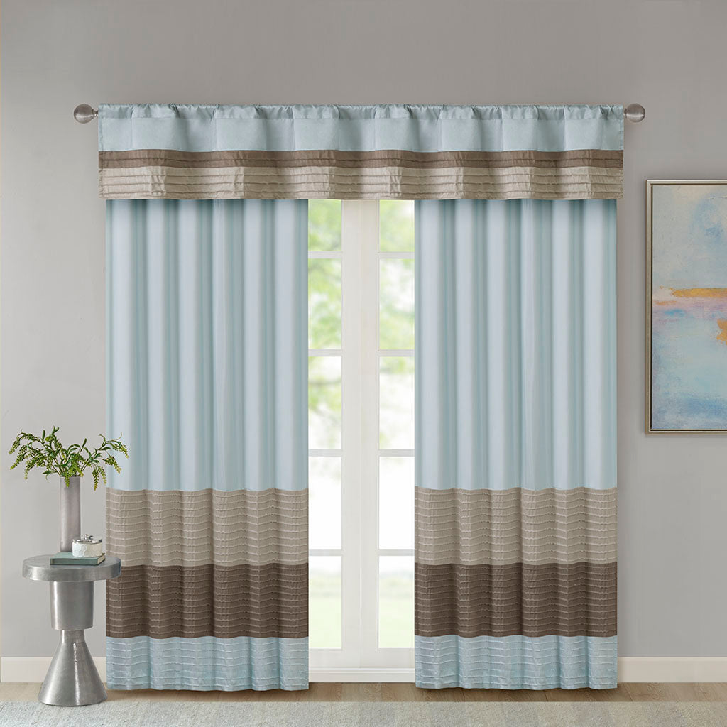 Madison Park Polyoni Pintuck Curtain Panel