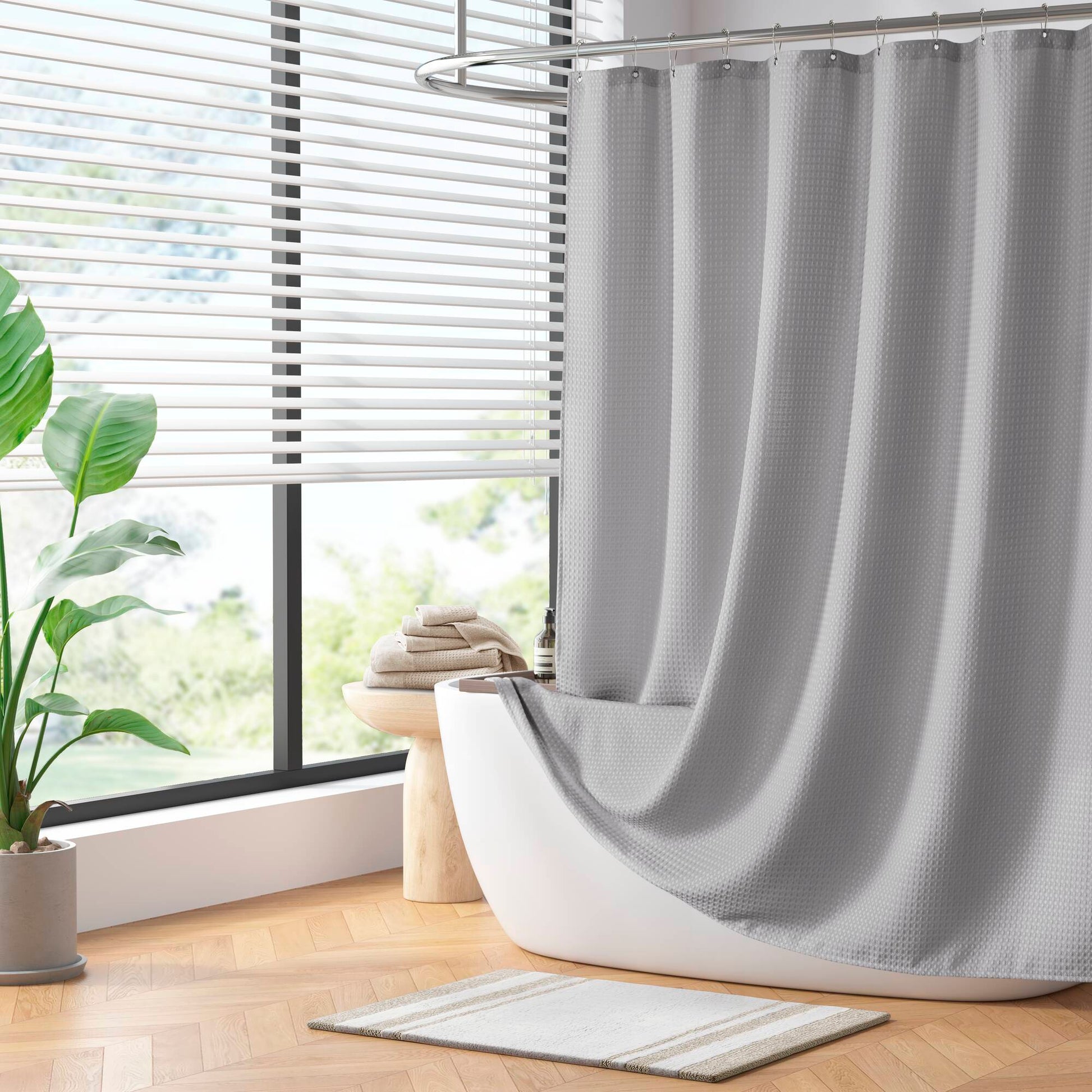 Madison Park Waffle Shower Curtain