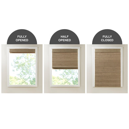 Madison Park Bamboo Light Filtering Roman Shade 64"L