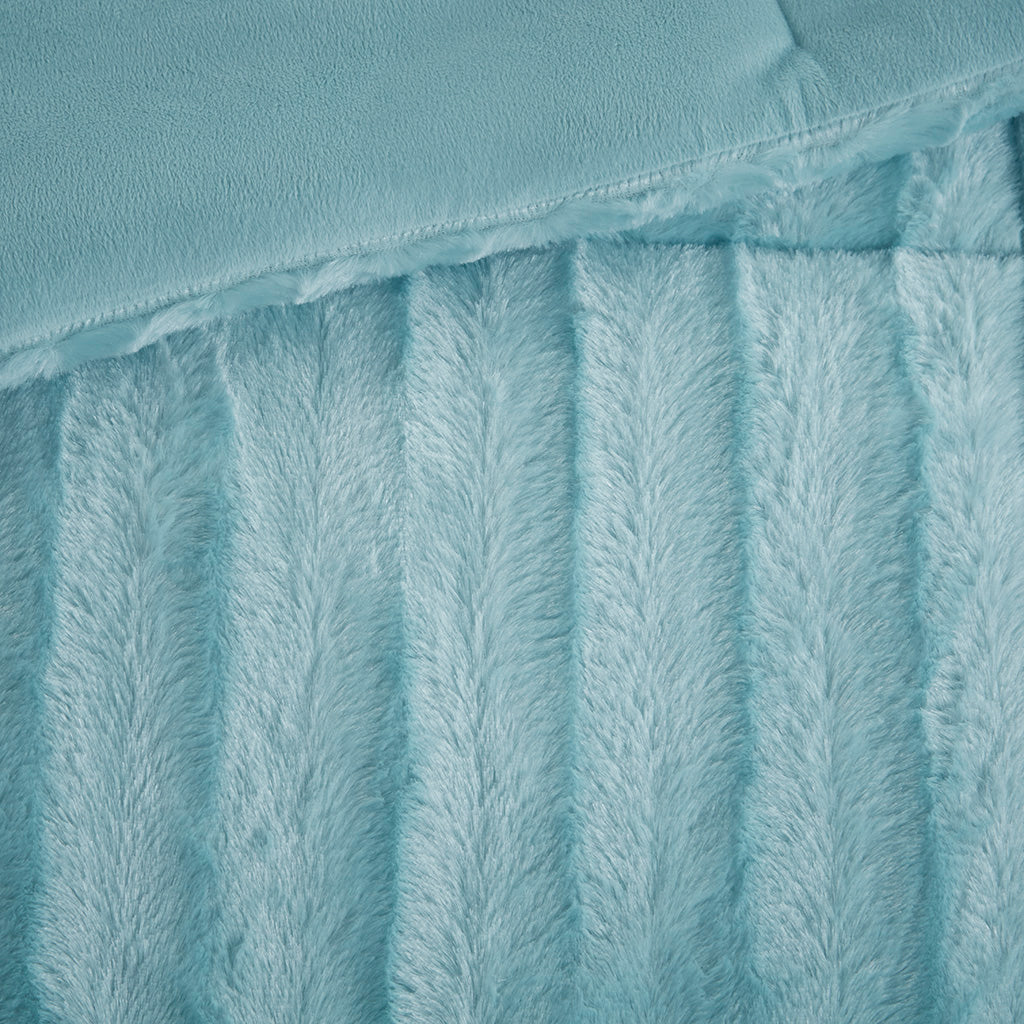 Madison Park Duke Faux Fur Reversible Comforter - Thumbnail 4