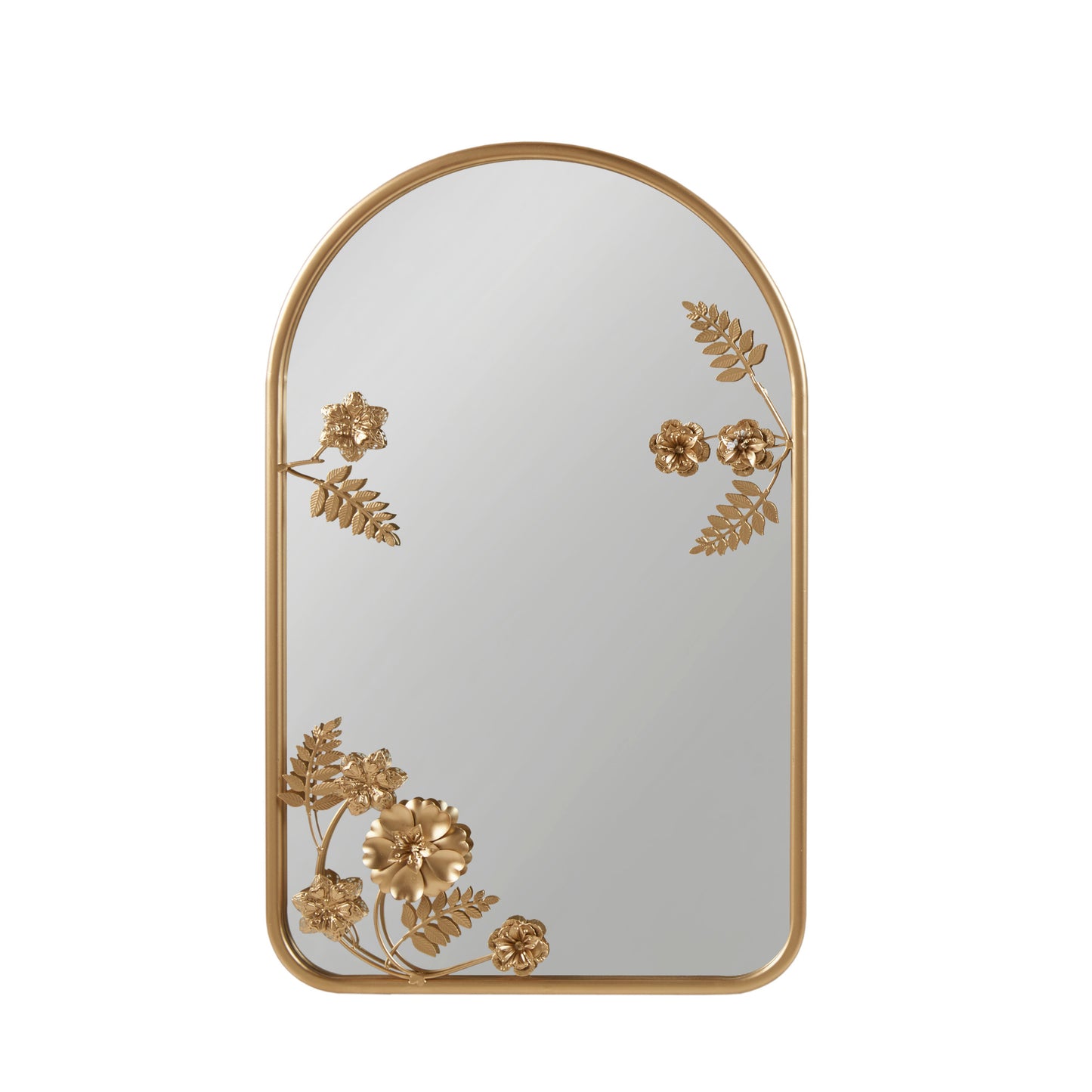 Madison Park Arched Metal Floral Wall Mirror