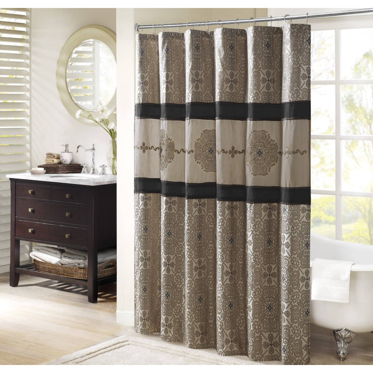 Madison Park Embroidered Shower Curtain