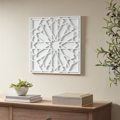 Madison Park White Medallion Wood Wall Decor