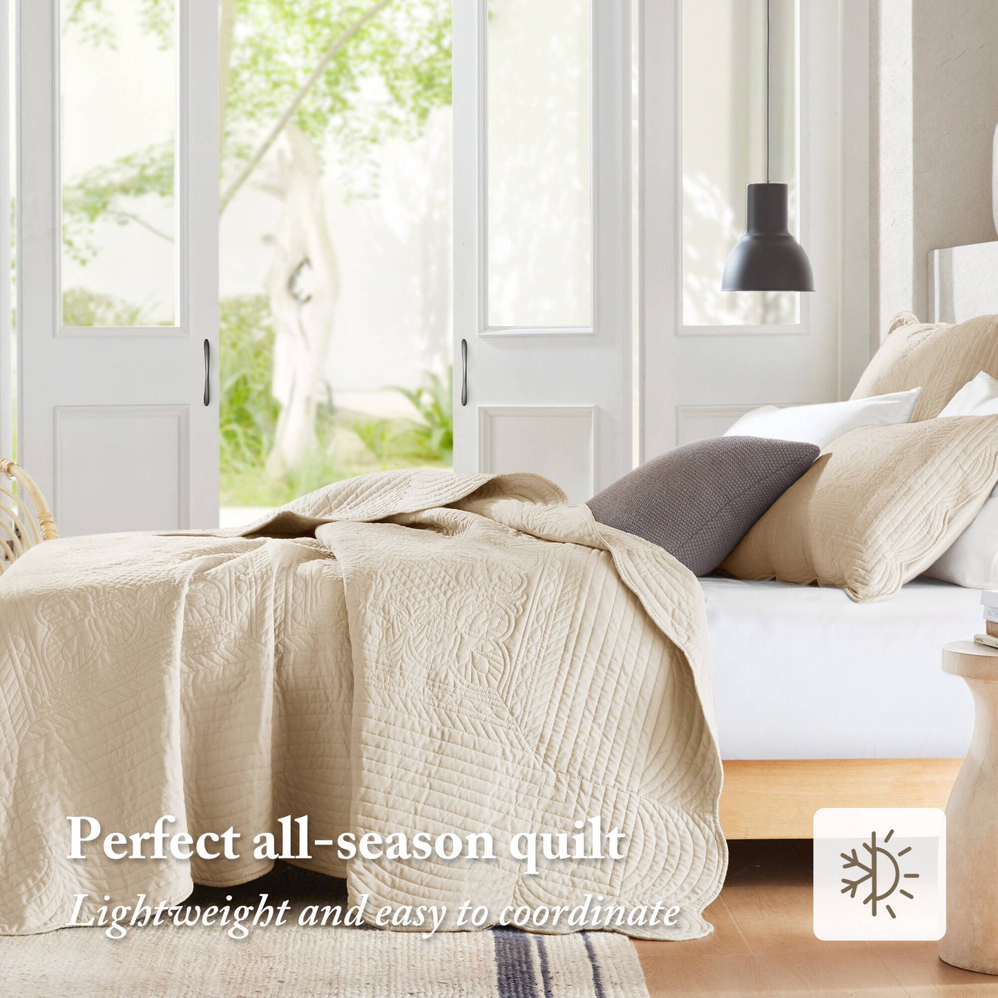 Madison Park 3 Piece Reversible Scalloped Edge Quilt Set