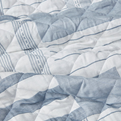 Madison Park 3 Piece Jacquard Patchwork Quilt Set