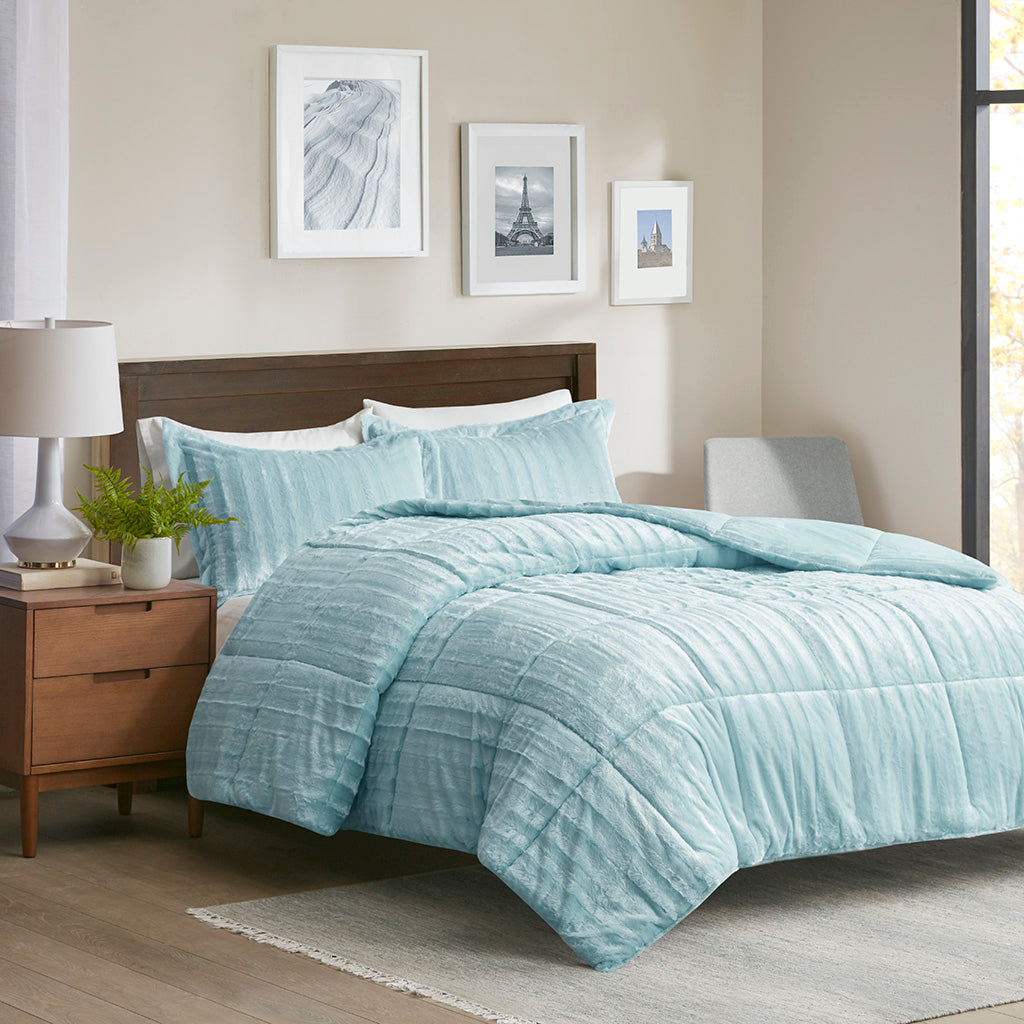 Madison Park Faux Fur Comforter Mini Set