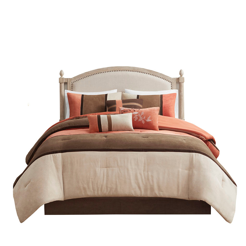 Madison Park 7 Piece Faux Suede Comforter Set