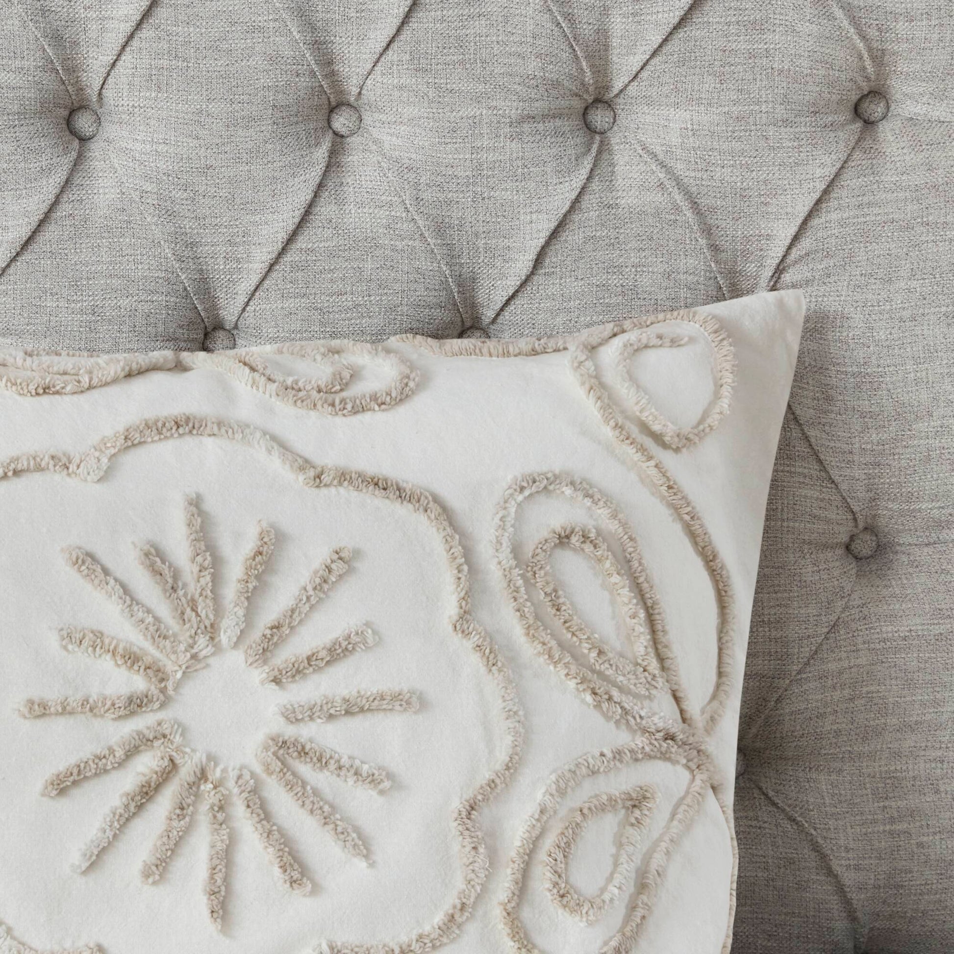 Madison Park 3 Piece Tufted Cotton Chenille Duvet Cover Set