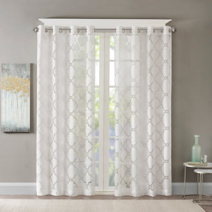 Madison Park Fretwork Burnout Sheer Curtain Panel