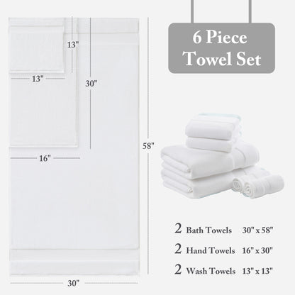 Madison Park Signature Cotton 6 Piece Bath Towel Set