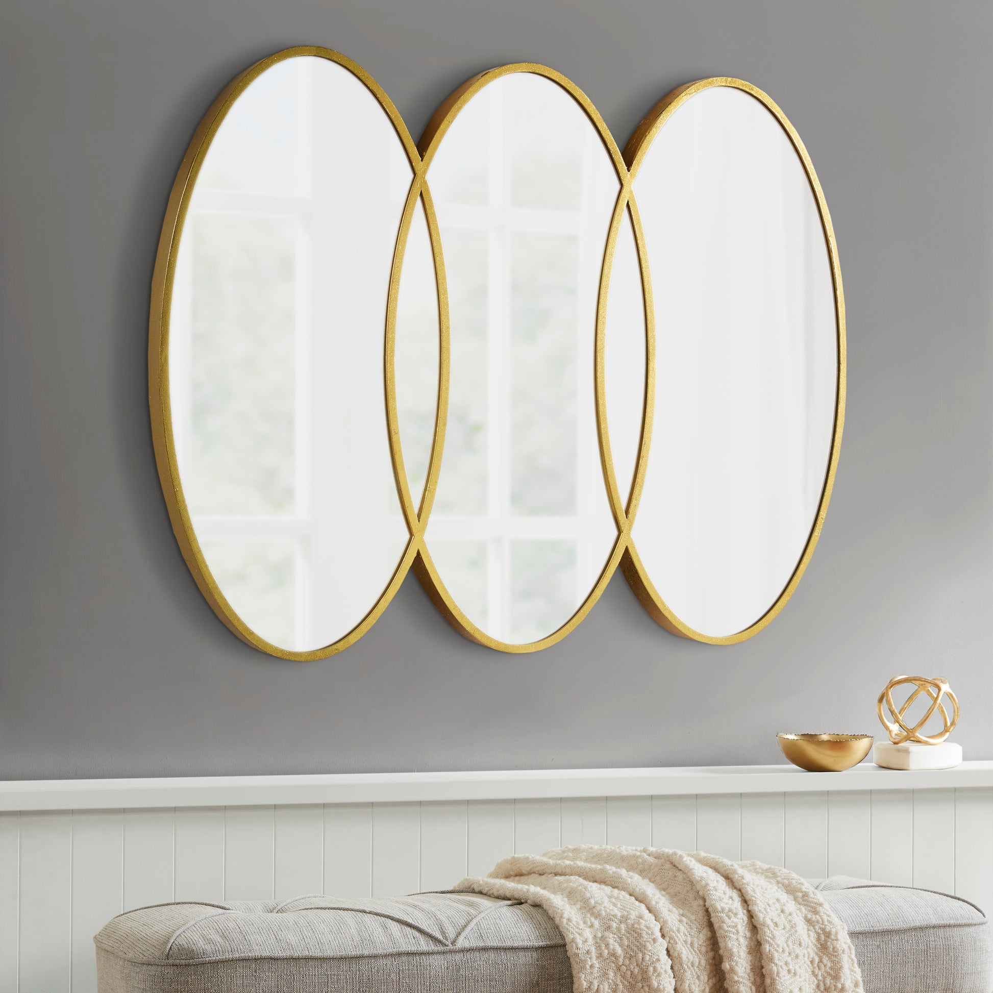 Madison Park Signature Gold Trio Wall Mirror