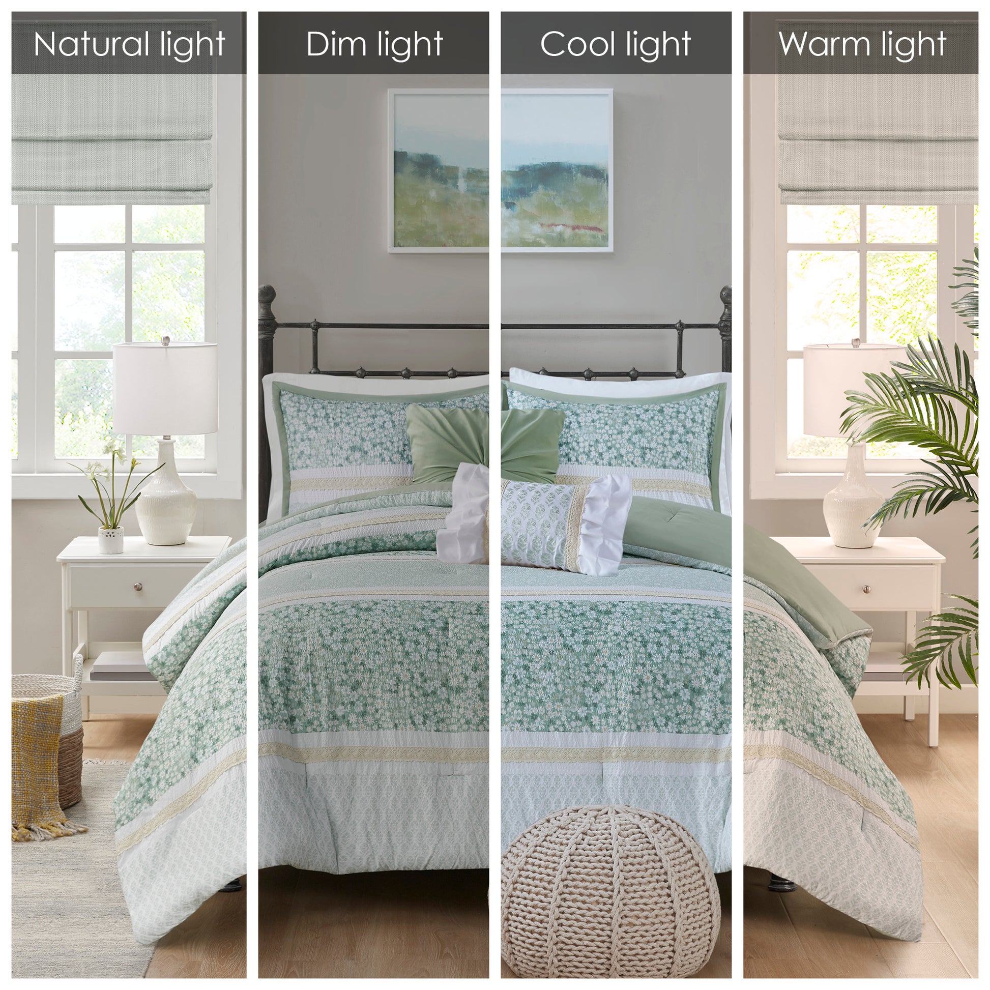 Madison Park 5 Piece Seersucker Comforter Set with Throw Pillows