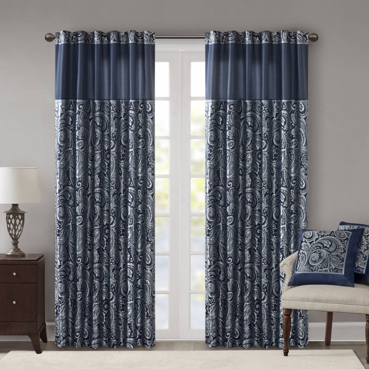 Madison Park Jacquard Curtain Panel Pair