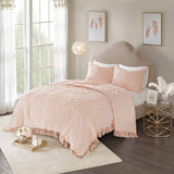 Laetitia Tufted Cotton Chenille Medallion Fringe Coverlet Mini Set