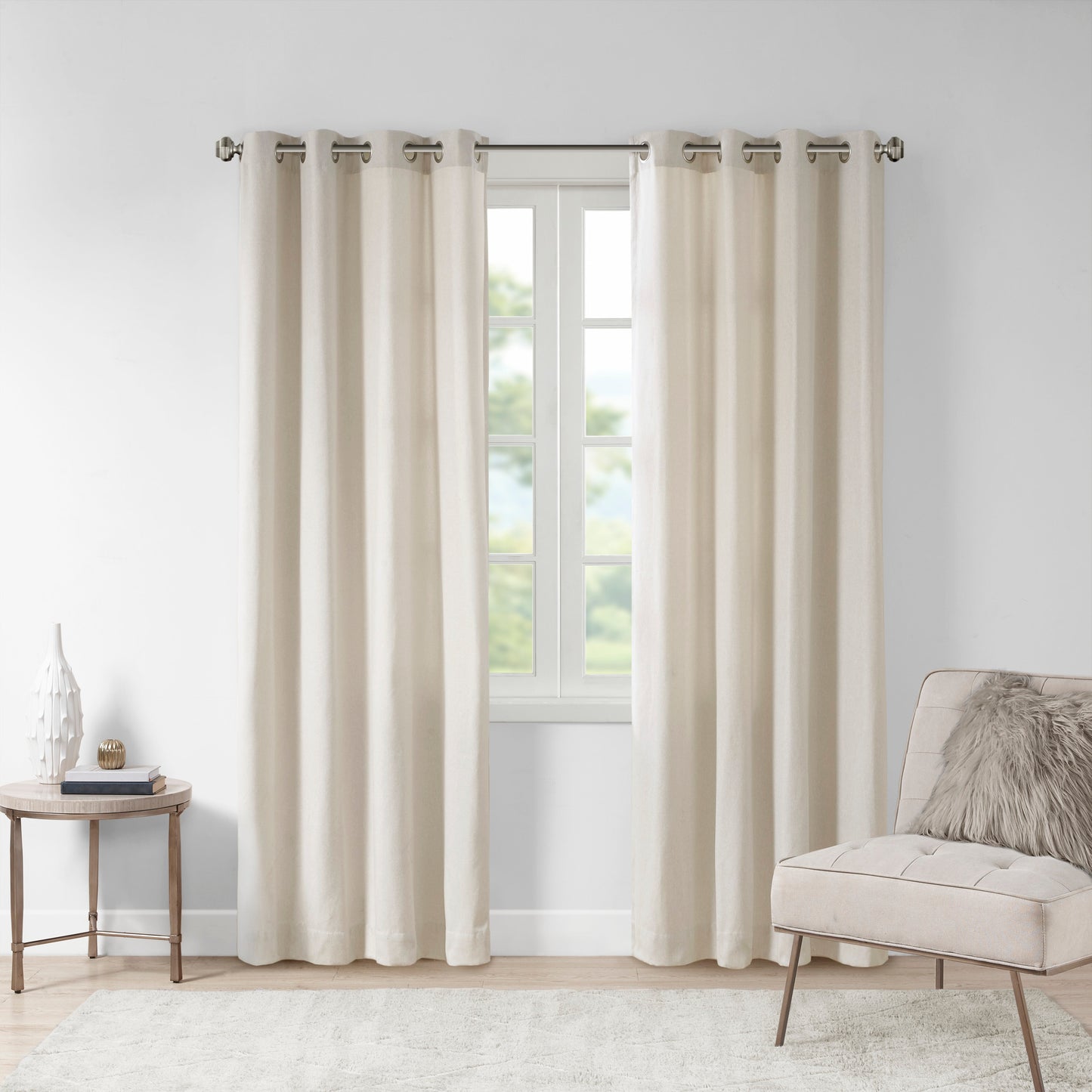 Madison Park Solid Piece Dyed Grommet Top Curtain Panel