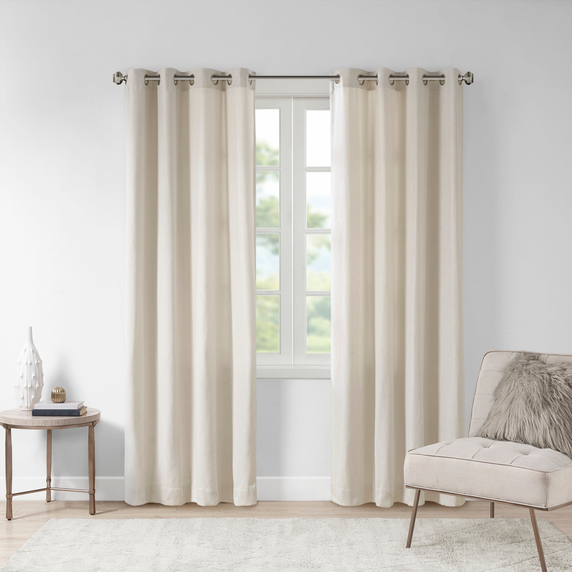 Madison Park Solid Piece Dyed Grommet Top Curtain Panel